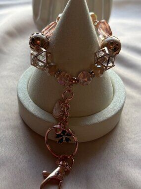 Blush Crystal Elegance Keychain